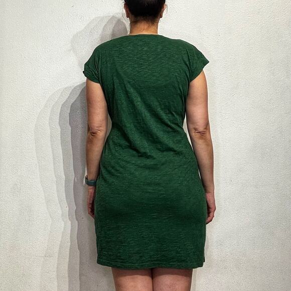 J. Crew Green Short Sleeve Tie Waist T Shirt Dress Sz M - Picture 9 of 11